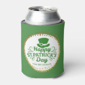 Happy St Patricks Day Leprechaun Pet Aangepaste te Blikjeskoeler (Blikje Voorkant)