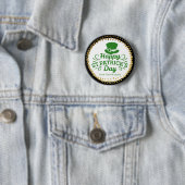 Happy St Patricks Day Leprechaun Pet Aangepaste te Ronde Button 5,7 Cm (In situ)