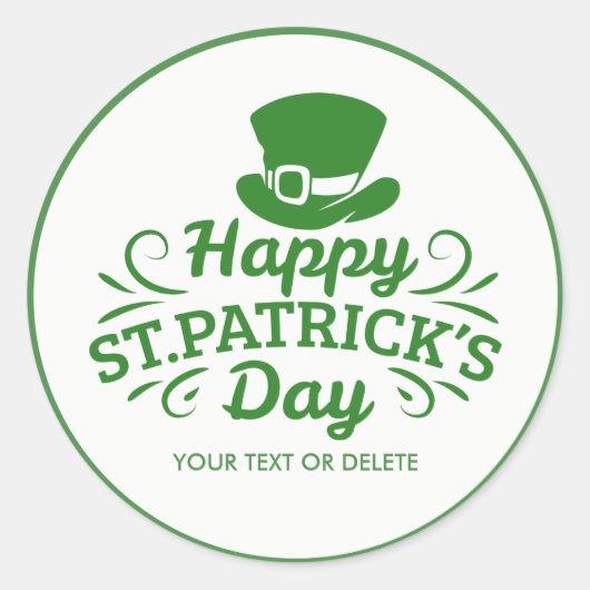Happy St Patricks Day Leprechaun Pet Aangepaste te Ronde Sticker (Voorkant)