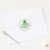 Happy St Patricks Day Leprechaun Pet Aangepaste te Ronde Sticker (Envelop)