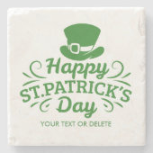 Happy St Patricks Day Leprechaun Pet Aangepaste te Stenen Onderzetter (Voorkant)