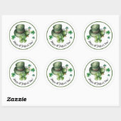 Happy St.Patrick's Day Leprechaun Pet Green Beer Ronde Sticker (Vel)