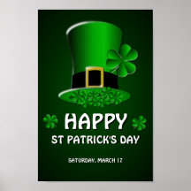 Happy St Patrick's Day Leprechaun Pet Poster
