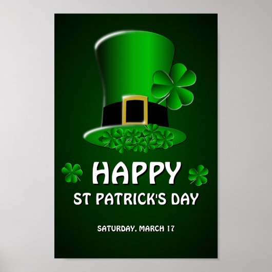 Happy St Patrick's Day Leprechaun Pet Poster (Voorkant)