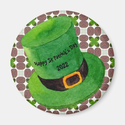 Happy St Patricks Day Leprechaun Pet Shamrock Magneet (Voorkant)