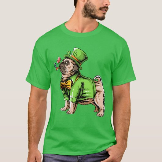 Happy St. Patrick's Day | Leprechaun Pug T-shirt (Voorkant)