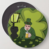 "HAPPY ST. PATRICK'S DAY" LEPRECHAUN RONDE BUTTON 6,0 CM (Voorkant /achterkant)