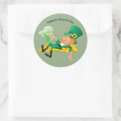 Happy St. Patrick's Day Leprechaun Ronde Sticker (Tas)