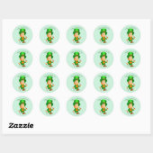 Happy St. Patrick's Day Leprechaun Ronde Sticker (Vel)