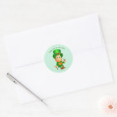 Happy St. Patrick's Day Leprechaun Ronde Sticker (Envelop)