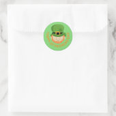 Happy St Patricks Day leprechaun Ronde Sticker (Tas)