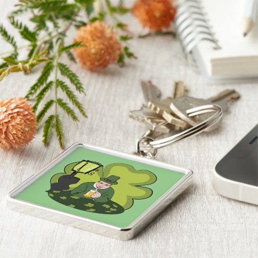 "HAPPY ST. PATRICK'S DAY" LEPRECHAUN SLEUTELHANGER (Zijkant)