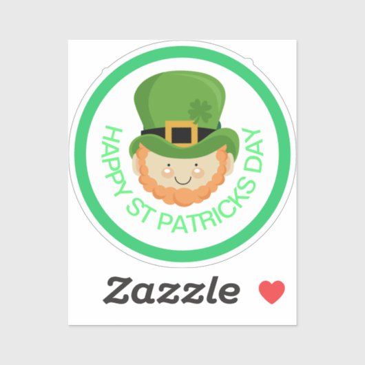 Happy St Patricks Day leprechaun Sticker (Vel)