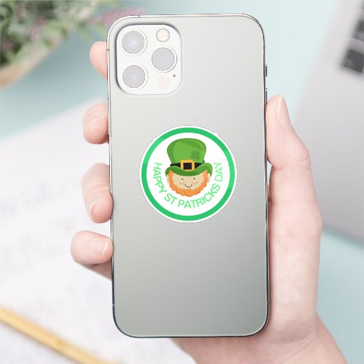 Happy St Patricks Day leprechaun Sticker (Telefoon)