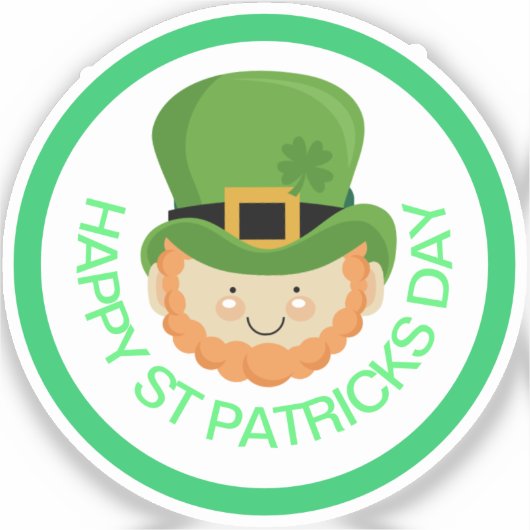 Happy St Patricks Day leprechaun Sticker (Voorkant)