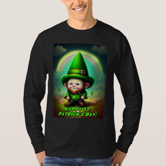 Happy St Patrick's Day Leprechaun T-shirt (Voorkant)
