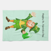 Happy St. Patrick's Day Leprechaun Theedoek (Horizontaal)
