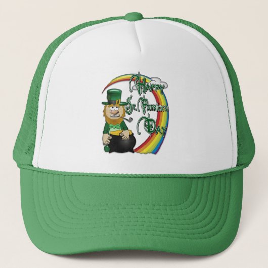 Happy St Patricks Day Leprechaun Trucker Pet (Voorkant)