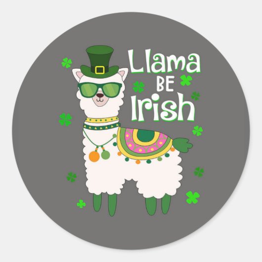 Happy St. Patrick's Day LIama sticker (Voorkant)