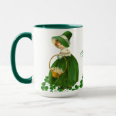 Happy St Patrick's Day Little Girl Lucky Shamrock Mok (Links)
