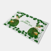 Happy St Patrick's Day Little Girl Lucky Shamrocks Deurmat (Schuin)