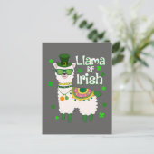 Happy St. Patrick's Day Llama-briefkaart Briefkaart (Staand voorkant)