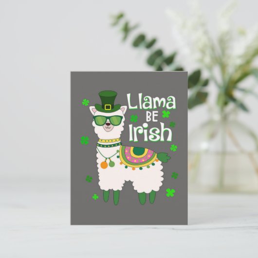 Happy St. Patrick's Day Llama-briefkaart Briefkaart (Staand voorkant)
