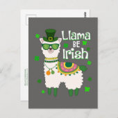 Happy St. Patrick's Day Llama-briefkaart Briefkaart (Voorkant / Achterkant)