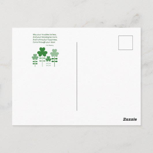Happy St. Patrick's Day Llama-briefkaart Briefkaart (Achterkant)