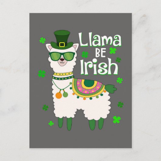 Happy St. Patrick's Day Llama-briefkaart Briefkaart (Voorkant)