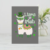 Happy St. Patrick's Day Llama-uitnodiging Kaart (Staand voorkant)