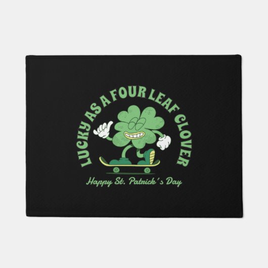 Happy St Patricks Day Lucky as a Four Leaf Clover Deurmat (Voorkant)