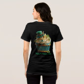 Happy St. Patrick's Day Lucky Cupcake Tri-Blend Shirt (Achterkant volledig)