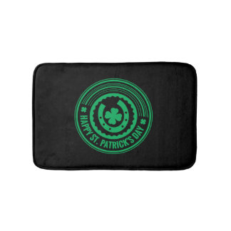 Happy St Patrick's Day Lucky Green Four Leaf Badmat