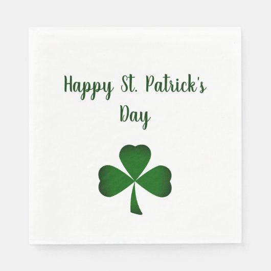 Happy St. Patrick's Day Lucky Green Shamrock Servet (Voorkant)