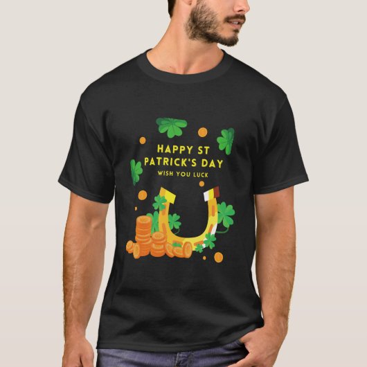 Happy St. Patricks Day - Lucky Irish Shamrock T-shirt (Voorkant)
