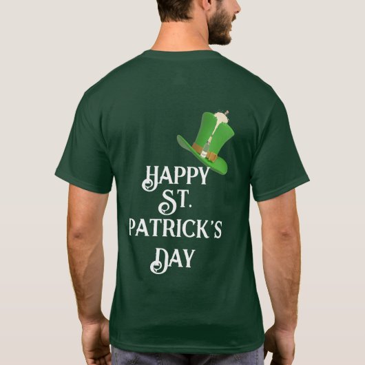 Happy St Patricks Day Lucky Pet Leprechaun Gold T-shirt (Achterkant)