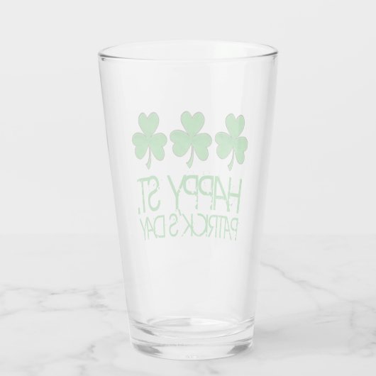 Happy St. Patrick's Day Lucky Shamrock Clover Glas (Achterkant)