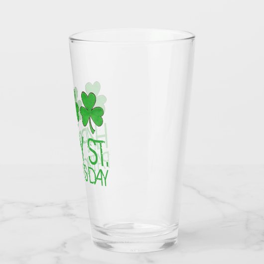 Happy St. Patrick's Day Lucky Shamrock Clover Glas (Links)