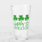 Happy St. Patrick's Day Lucky Shamrock Clover Glas (Voorkant)