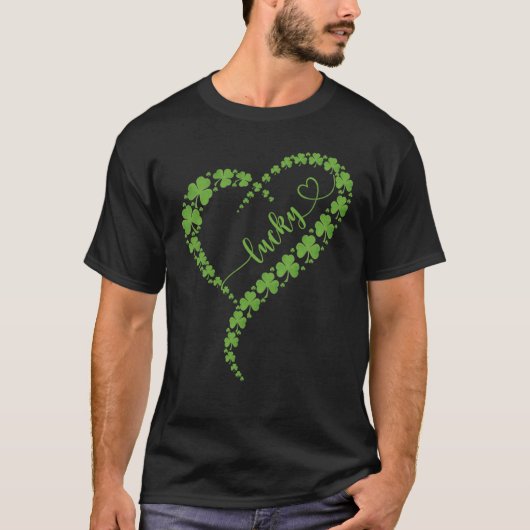 Happy St Patrick's Day Lucky Shamrock Heart St Pat T-shirt (Voorkant)