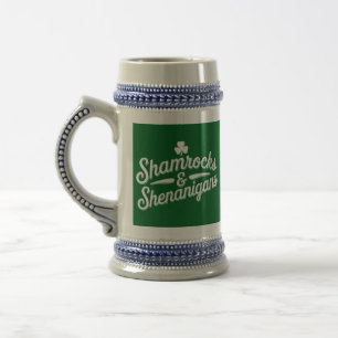 Happy St Patricks Day Lucky Shamrock & Shenanigans Bierpul