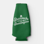 Happy St Patricks Day Lucky Shamrock & Shenanigans Flesjeskoeler (Voorkant)