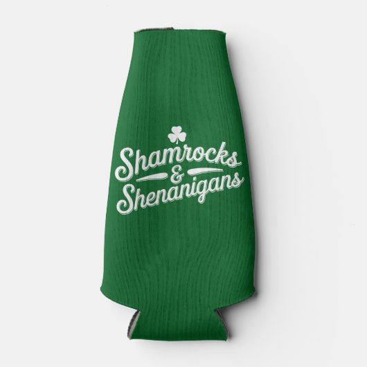 Happy St Patricks Day Lucky Shamrock & Shenanigans Flesjeskoeler (Voorkant)