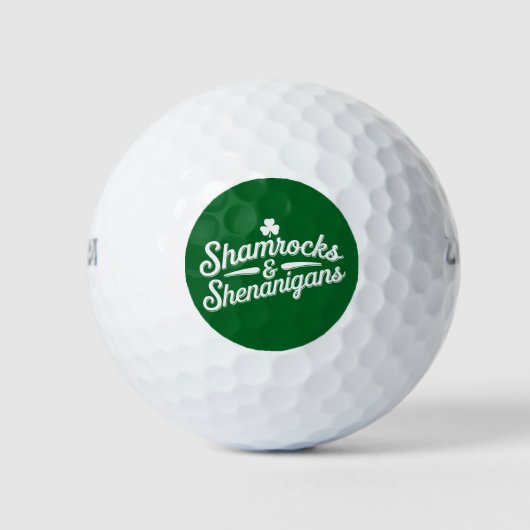 Happy St Patricks Day Lucky Shamrock & Shenanigans Golfballen (Voorkant)