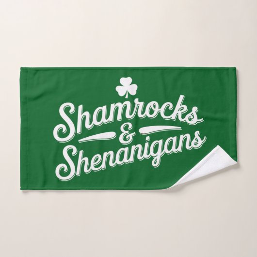 Happy St Patricks Day Lucky Shamrock & Shenanigans Handdoek (Handdoek)
