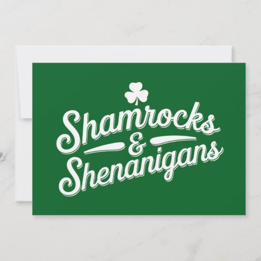 Happy St Patricks Day Lucky Shamrock & Shenanigans Kaart (Voorkant)