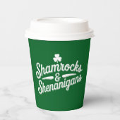 Happy St Patricks Day Lucky Shamrock & Shenanigans Papieren Bekers (Voorkant)