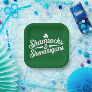 Happy St Patricks Day Lucky Shamrock & Shenanigans Papieren Bordje