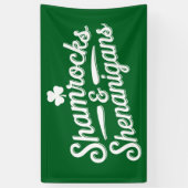 Happy St Patricks Day Lucky Shamrock & Shenanigans Spandoek (Verticaal)